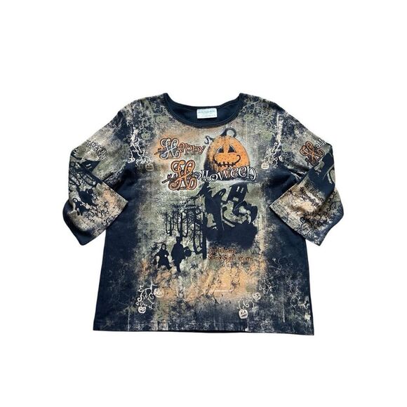 Vintage 90s Halloween Quarter Sleeve Top – Cactus Bay – Size Large - Picture 1 of 4